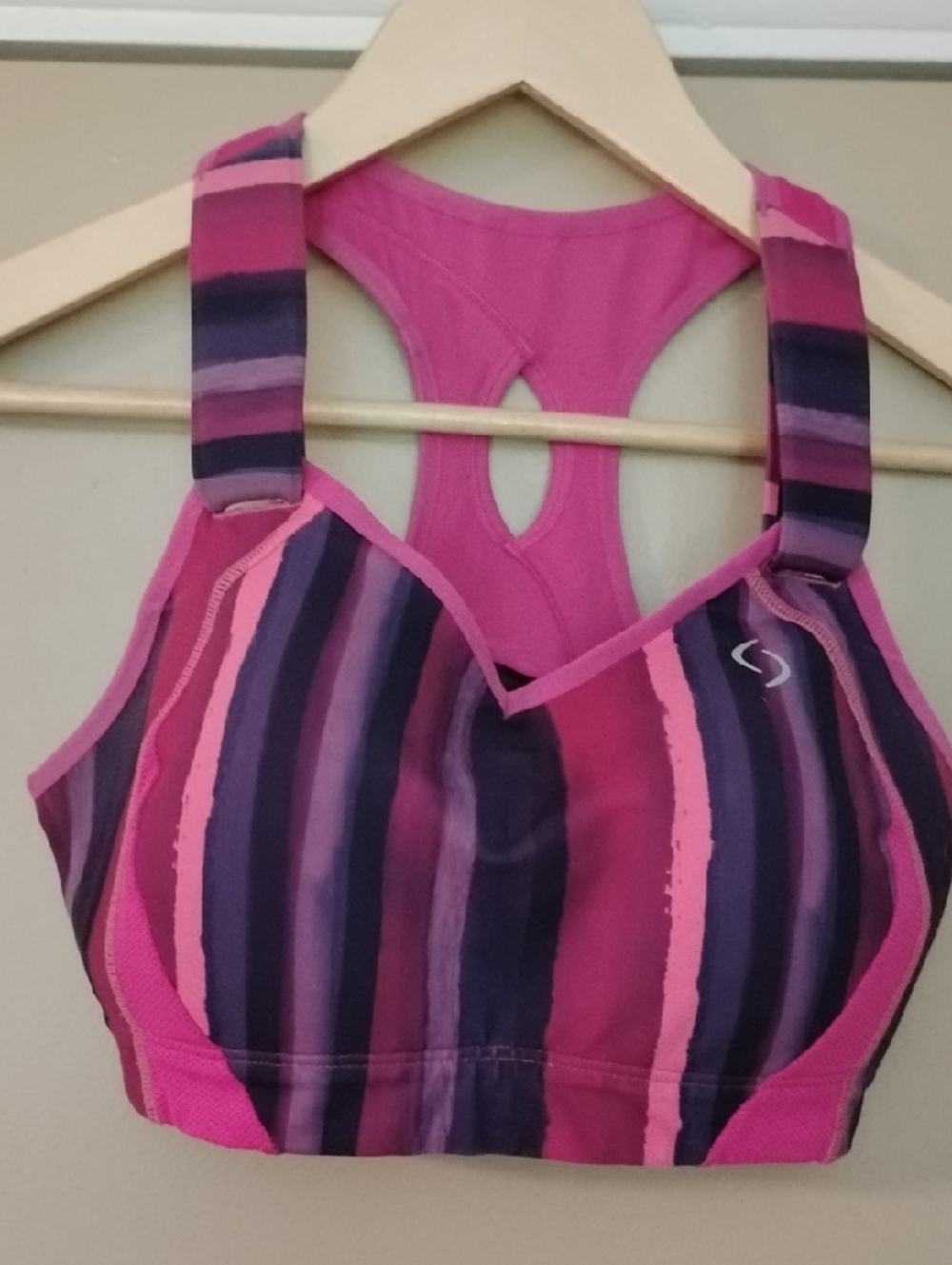 Brooks Juno Sports Running Bra 34D Pink Racerback Good Shape!